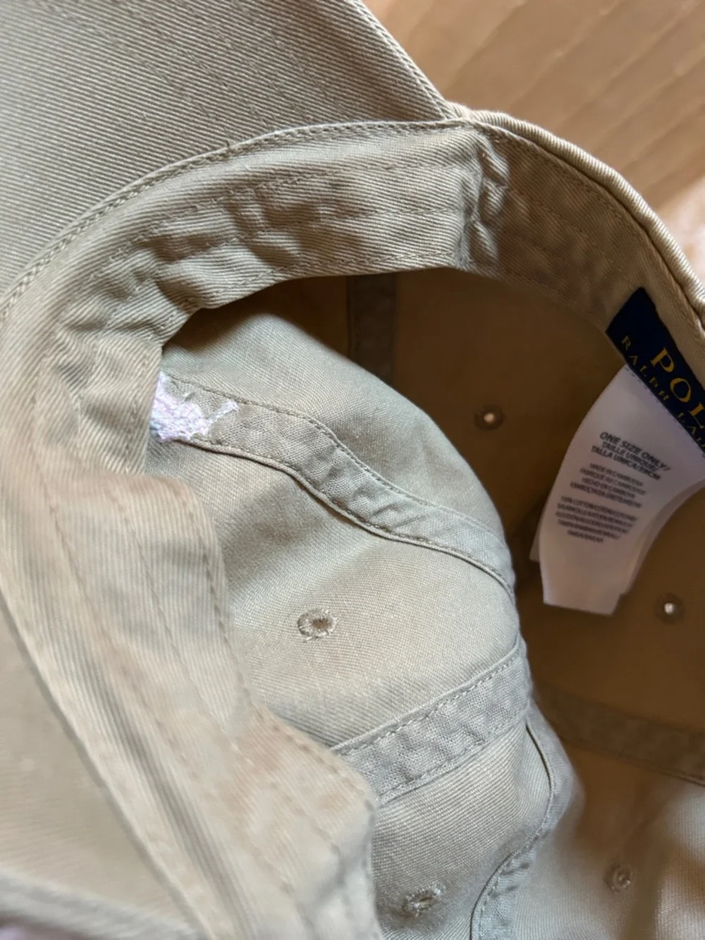 Polo by Ralph Lauren Khaki Cap with Light Pink Pony - Picture 5 of 7